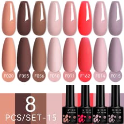 LILYCUTE 12PCs 7ml Nude Brown Red Nail Gel Polish Set Semi Permanent UV Gel For Nail Art Manicure Soak Off Gel Nail Polish Kit
