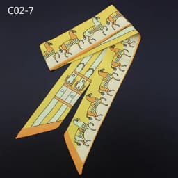 Elegant Printed Pony Design Simulated Silk Scarf Womens Shawl Multi Purpose Binding Ribbon Decoration Wholesale  Accessory