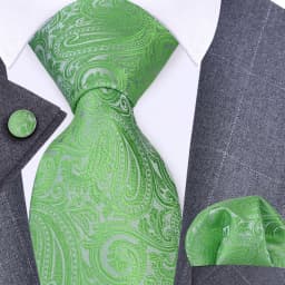 GUSLESON 8cm Blue Black Pink Men Ties Pocket Square Cufflinks Set Paisley Silk Necktie Wedding Business Gift Tie Accessories