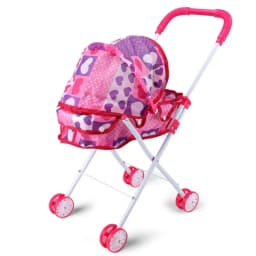 Trendy Plastic + Metal Dolls Pram Iron Support Frame Play Game Stroller Role Play Furniture Toy Little Girls Boys