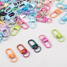 10pcs Electroplating Illusion Color Snap Lobster Clasp Hooks For DIY Colorful Trinkets Making Rotating Pet Keychains Bag Keyring