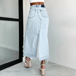 Distressed Ripped Denim Skirts Holes Skirt Solid Zipper Fly High Waist Vestidos Washed Slim Pockets Sexy Wrap Buttocks