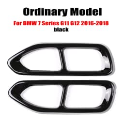 2Pcs Glossy Black Steel Car Exhaust Muffler Pipe Tip Cover Trim For BMW 7 Series F01 G11 G12 730 740 750li 2009-2022 Accessories
