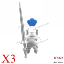 Medieval Military Castle Black Hawk Knight Building Blocks Gothic Cavalry Armor Shield Axe Soldier Figure Accessories Bricks Toy