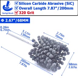 320Grit Cylinder Hone Ball Brush Tool Silicon Carbide Metal Engine Valve Guides Deburring Carbon Removal Crosshatching Polishing