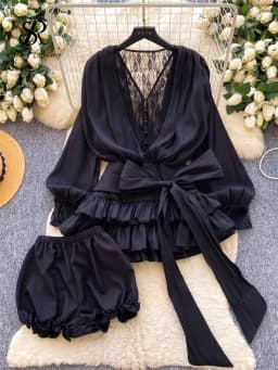 SINGREINY Fairycore Lace Chiffon Dresses With Stretch Shorts Pearl Button Bow Female Ruffles Sheer Seaside Holiday Mini Dress