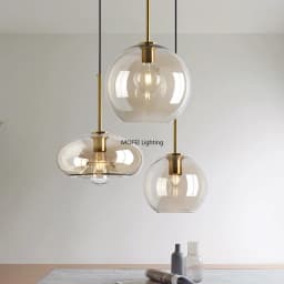Art Industrial Retro E27 Glass Pendant Light Nordic Loft Chandelier Kitchen Restaurant Minimalist Hanging Lamp Suspension LED