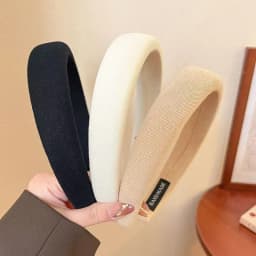 Wild Solid Color Sponge Headband for Women Fashion Girl Wash Face Wide Edge Simple Hair Band