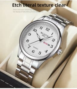 Wlisth Quartz Watch Qigital Luminous Elderly Watch Double Calendar Lovers Foreign Trade Watch