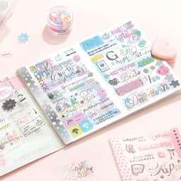 20sheets Kawaii Ins M5 Creative Typeface Die cut Stickers Book for DIY Diary Scrapbook Handmade Aesthetic Stickers