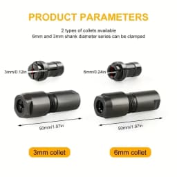 3/6mm Conversion Head Adapter To Straight Grinder Chuck Collet Adapter 100-type M10*1.5 Thread for Woodworking and Polishing