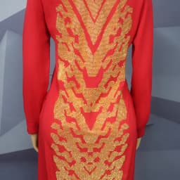 African American Expensive Shirtdress Solid Color Front and Rear Heavy Rhinestone Embellishment BOUBOU