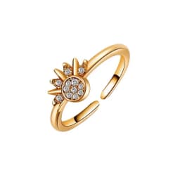 YILUOCD Sparkling Sun and Moon Adjustable Couple Rings CZ Open Promise Ring 2024 New Style Stackable Engagement Jewelry Day Gift