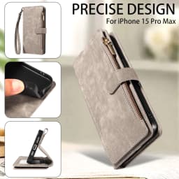 Zipper Magnetic Flip PU Leather Phone Case for IPhone 17Air 16e 15 14 13 12 11 Pro Max Anti-theft and Anti-fall Wallet Cover