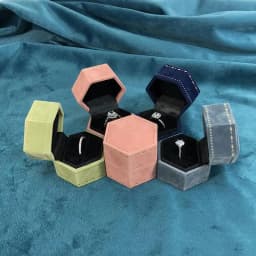 Vintage Hexagon Jewelry Single Ring Box Empty Case Holder For Engagement Wedding Ceremony Valentines Day Gift Organizer