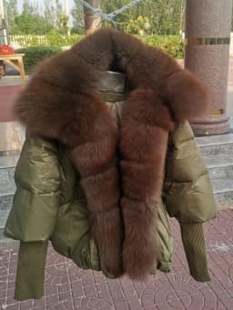 2026 Winter Real Fox Fur Collar White Duck Down Padded Down Jacket Regular Fashion Warm Big Fur Collar Women's Coat