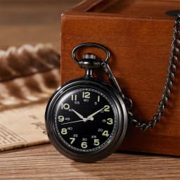 New Classic Retro Luminous Straight Plate Uncovered Double Arabic Numeral Mechanical Pocket Watch Suitable for Men and Women