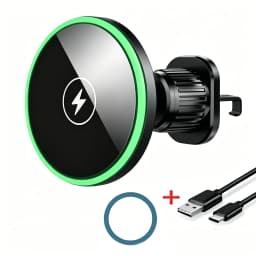 30W Fast Charging Magnetic Car Wireless Charger, LED Light Phone Mount Holder for iPhone 12, 13, 14, 15,16,17, Pro Max