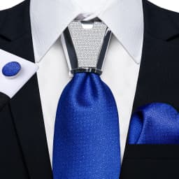 DiBanGu Business Plaid Black Solid Luxury Elegant Silk Ties for Men Designer Tie Buckle Handkerchief Cufflinks Wedding Accessory