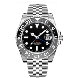 Custom Logo New Men Mechanical Wristwatch Jubilee Stainless NH34 GMT Watch Sapphire Glass Men Watches hombre