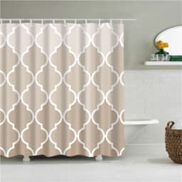 Nordic Style Geometric Stripe Wave Shower Curtains Frabic Waterproof Polyester Bathroom Curtain With Hooks