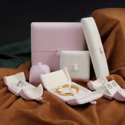 White Velvet Double Opening Jewelry Box Luxury Storage Case for Rings Earrings Pearl Necklace Bracelets Bangle