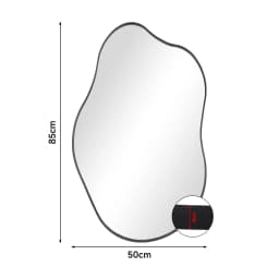 【Lifeideas】Irregular Wall Mirror Asymmetrical Wall Mirror Black Frame Wall Mirror for Living Room Bathroom Entrance Bed