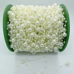 5/10yards 3-8mm Fishing Line Artificial Pearls String Beads Chain for Diy Christmas Tree Wreath Decoration Party Supplies