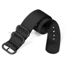 Watch Strap Nylon Silver Black Gold Ring Buckle 18mm 20mm 22mm 24mm Man Women for Seiko Ribbed Braid Replace Watch Accessories