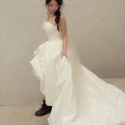 XPAY New Model Simple Strapless Wedding Dresses Korea Hi-Lo Taffeta Banquet Bridal Gown Reception Party Prom Customized 2026