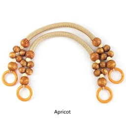 2/4Pcs 37/48cm Wooden Beaded Purse Frame Rope Wrapped Bag Handles for Crochet Beach Totes DIY Bags Making Replacement Supplies