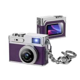 Thumb Keychain Camera 1080P Video Recorder LED Fill Light 0.96-inch IPS Screen Portable Retro CCD Mini Digital Camera