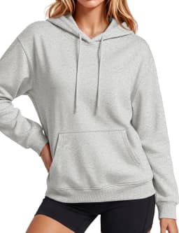 TACVASEN Women Fleece Lined Pullover Hoodie Solid Color Warm Hooded Sweatshirt with Kangaroo Pocket Adjustable Drawstring Casual