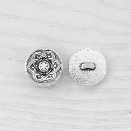 20 x Tibetan Silver Metal Button Beads Flower Heart Round Sewing for Leather Craft Clothes Bags