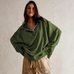 Woman's Autumn Solid Color Sweatshirt Fashion Flip Collar Long Sleeves The Hem Is Irregular Hoodie Ladies Elegant Button Tops