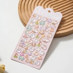 Cute Cartoon Animal 3D Solid Clear Crystal Embossed Stickers for DIY Scrapbook Phone Case Decoration Birthday Gift Reward
