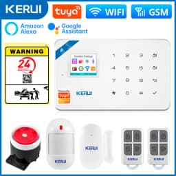 KERUI W181 Alarm System Secutrity Home WIFI GSM Alarm Tuya Smart Motion Detector Door Sensor Burglar IP Camera Work Alexa Google
