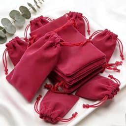 100Pcs Jewelry Drawstring Velvet Bag Soft Suede Pouch 5x7cm 7x9cm 9x12cm Small Gift Packaging Pocket For Rings Earrings Bracelet