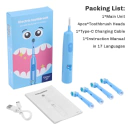 Smart Rotating Electric Toothbrush, Rechargeable Rotary Toothbrush with 4 Heads, Electric Toothbrush for Adults Soft Replacement