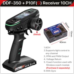 DUMBORC DDF-350 Transmitter with Receiver 2.4G 10CH Digital Radio Remote Controller for RC Car Boat Tank LCD FHSS System