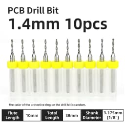 TOOLEYE 10pcs PCB Drill Bit Set Micro Drills Printed Circuit Board 1/8" Shank Mini CNC Drill Bits 0.1-3.175mm Drilling Tools