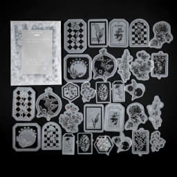 30pcs/pack Vintage Silvery Stickers for Junk Journal DIY Scrapbooking Collage Album Creative Stationery Craft Sticker