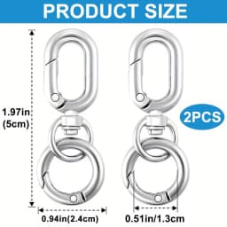 2pcs Double Opening Swivel Clasp Clips, Metal Swivel Spring Snap Hooks, Key Chain Clip with Key Ring for DIY Keys