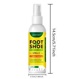 100ml Foot Shoes Deodorizer Spray Lemon Perfume Feet Shock Odor Nemesis Deodorant Removal Antibacterial Refresh Stink Freshener