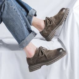 2026 Spring Outdoor Quality Mens Retro Style Casual Shoes Suede Oxford Wear Resistant Round Toe Casual Shoes Hiking Travel Shoes