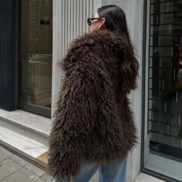Faux Mongolia Sheep Fur Coats Women Solid Short Jackets Turn Down Collar Open Stitch Thick Straight Casual 2026 Autumn Winter