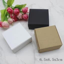 Multi Size 10Pcs Square White/Kraft /Black Packaging Box Wedding Party Favor Supplies Handmade Soap Chocolate plane box