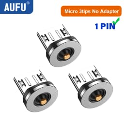 AUFU 1PIN Magnetic OTG Adapter For iPhone Xiaomi 540 Rotate Elbow Magnet Micro USB to Type C Male Converter for HUAWEI Samsung
