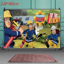 Fireman Sam Theme Happy Birthday Party Supplies Background Banner Paper Cup Plate Napkins Kids Boys Favor Balloons Decorations