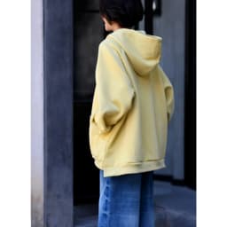 R70710 Artistic Casual Loose Thickened Age-Reducing Yellow Mid-Length Hooded Sweatshirt for Women 25 Autumn